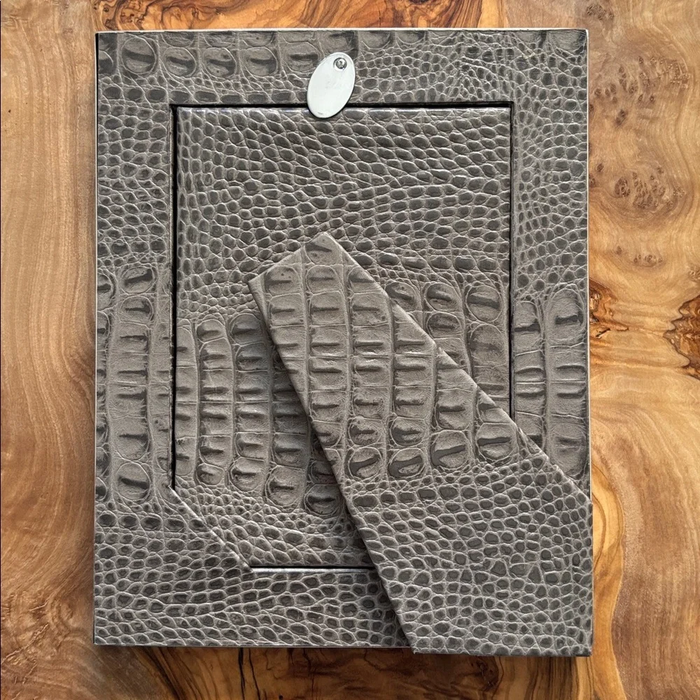 Plata Lappas Mock Croc And Metal 5x7 Picture Frame